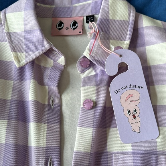 Lazy Oaf x Esther Kim gingham denim jacket - Picture 2 of 3